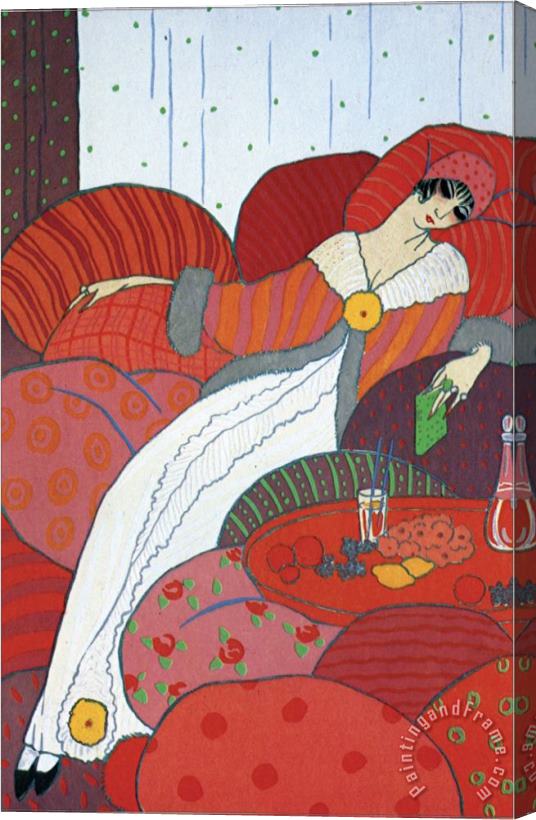 Georges Barbier Seated Woman Stretched Canvas Print / Canvas Art