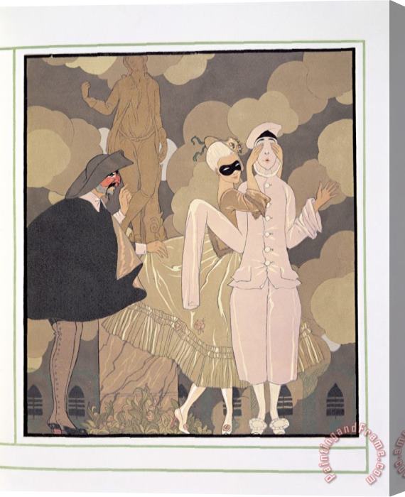 Georges Barbier Surprise W C on Paper Stretched Canvas Painting / Canvas Art