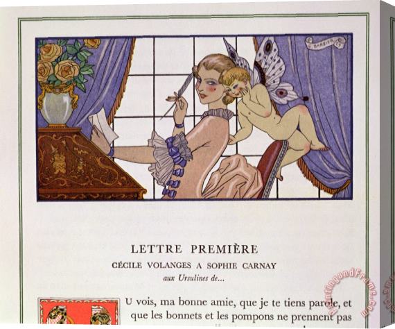 Georges Barbier The First Letter Stretched Canvas Painting / Canvas Art