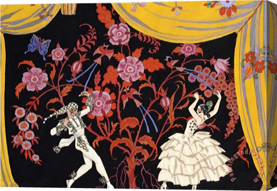 Georges Barbier The Flamenco Stretched Canvas Painting / Canvas Art