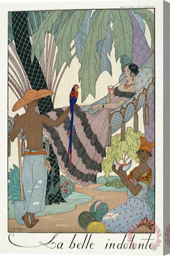 Georges Barbier The Idle Beauty Stretched Canvas Print / Canvas Art