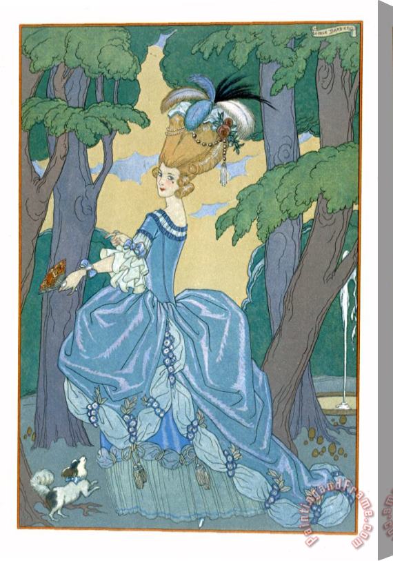 Georges Barbier Walk In The Forest Stretched Canvas Print / Canvas Art