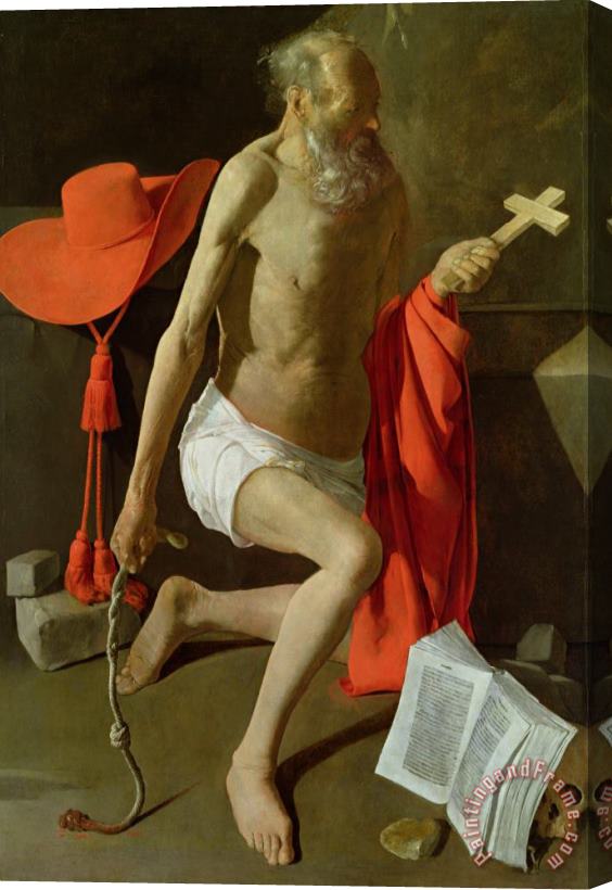 Georges de la Tour The Penitent St Jerome Stretched Canvas Painting / Canvas Art