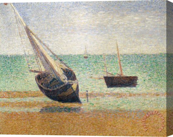 Georges Pierre Seurat Low Tide At Grandcamp Stretched Canvas Print / Canvas Art