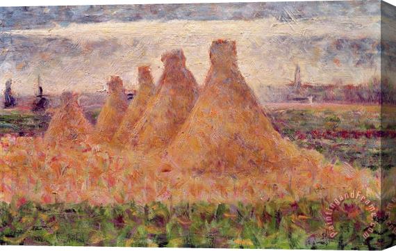 Georges Pierre Seurat Straw Stacks Stretched Canvas Print / Canvas Art