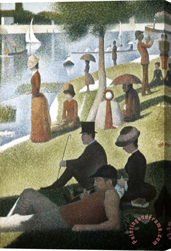 Georges Seurat Detail From Sunday Afternoon on The Island of La Grande Jatte Stretched Canvas Painting / Canvas Art