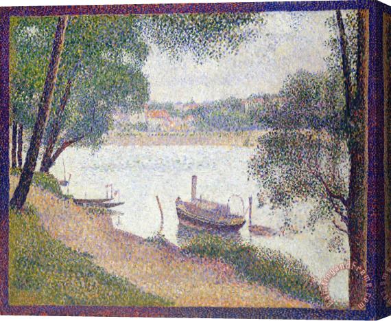 Georges Seurat Gray Weather, Grand Jatte Stretched Canvas Painting / Canvas Art
