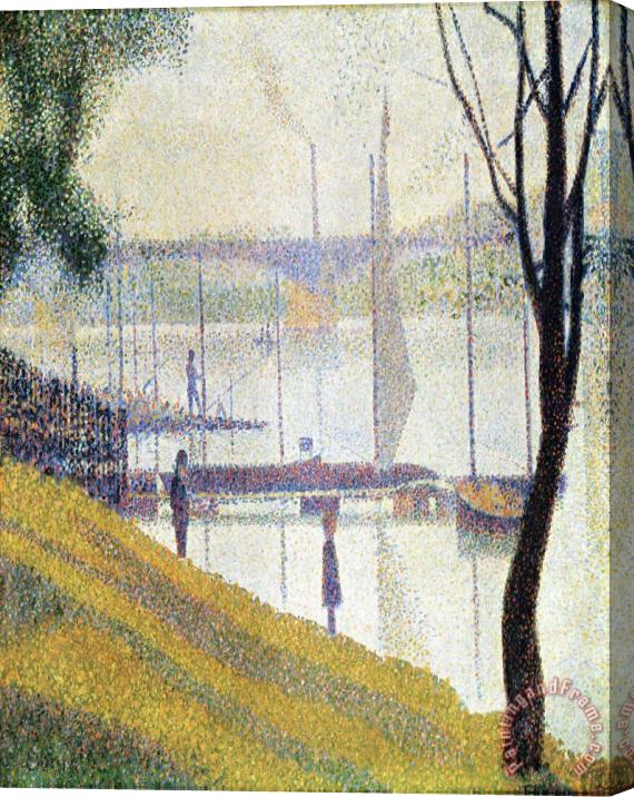 Georges Seurat The Bridge at Courbevoie 1887 Stretched Canvas Painting / Canvas Art
