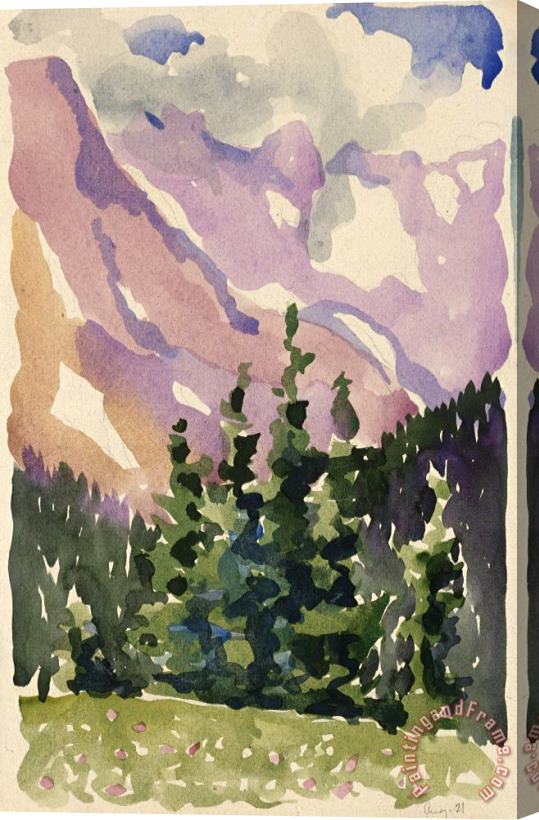 Georgia O'keeffe Long Lake, Colorado Ii( Adrienne Brugger Sketchbook), 1917 Stretched Canvas Print / Canvas Art