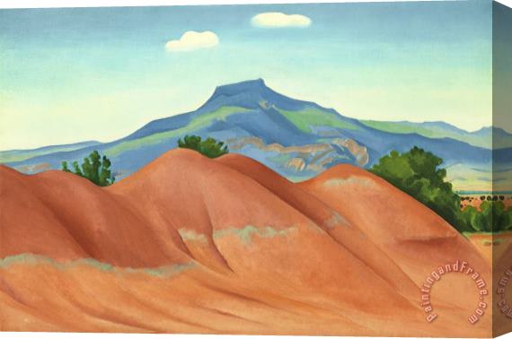 Georgia O'keeffe Red Hills with Pedernal, White Clouds, 1936 Stretched Canvas Painting / Canvas Art