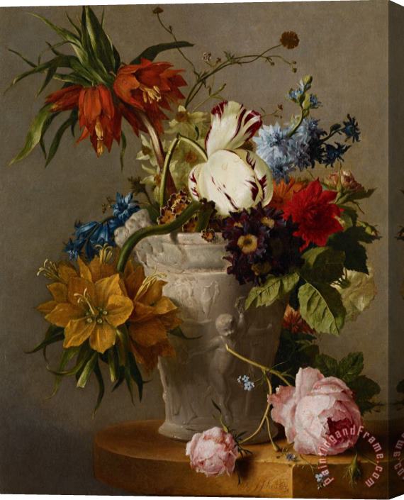 Georgius Jacobus Johannes van Os An Arrangement With Flowers Stretched Canvas Print / Canvas Art