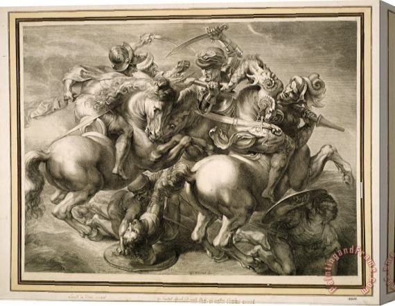 Gerard Edelinck The Battle of Four Horsemen (battle of Anghiari) Stretched Canvas Print / Canvas Art