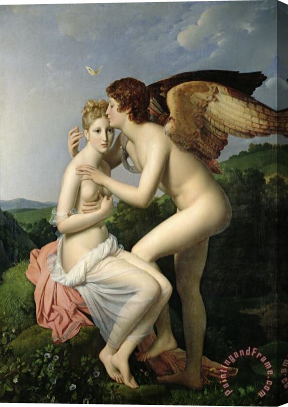 Gerard Psyche Receiving the First Kiss of Cupid Stretched Canvas Painting / Canvas Art