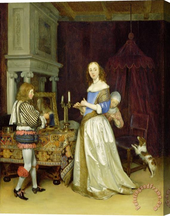 Gerard ter Borch  A Lady at Her Toilet Stretched Canvas Print / Canvas Art