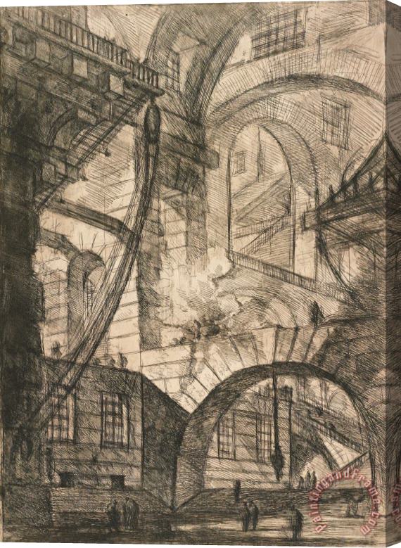 Giovanni Battista Piranesi Perspective of Arches, with a Smoking Fire, Plate 6 From Carceri D'invenzione Stretched Canvas Print / Canvas Art