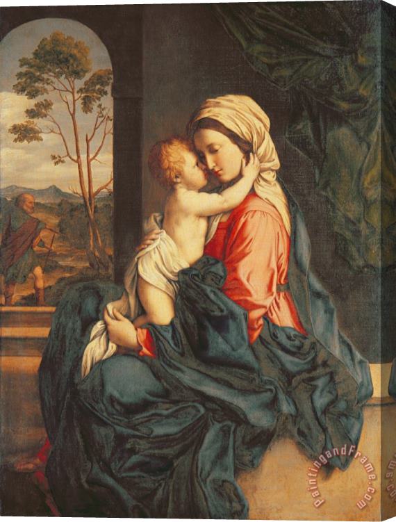 Giovanni Battista Salvi The Virgin and Child Embracing Stretched Canvas Painting / Canvas Art