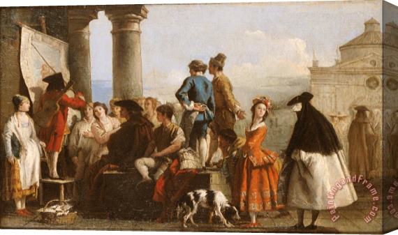 Giovanni Domenico Tiepolo The Storyteller Stretched Canvas Print / Canvas Art
