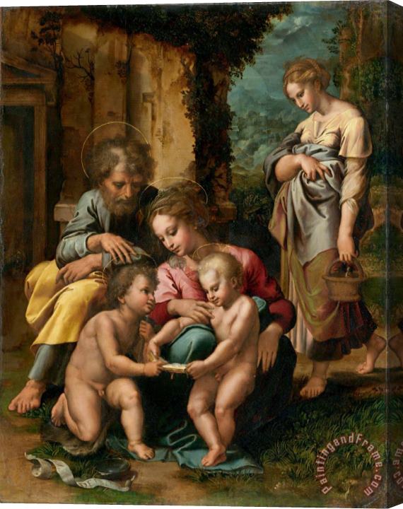 Giulio Romano The Holy Family Stretched Canvas Print / Canvas Art