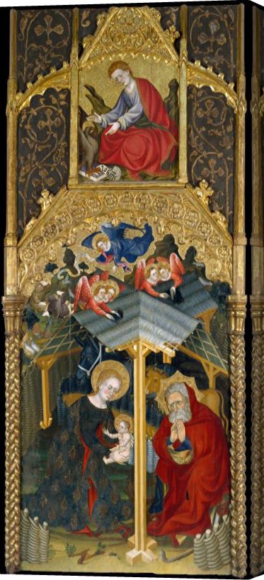 Guerau Gener Nativity And Saint John The Evangelist Stretched Canvas Print / Canvas Art