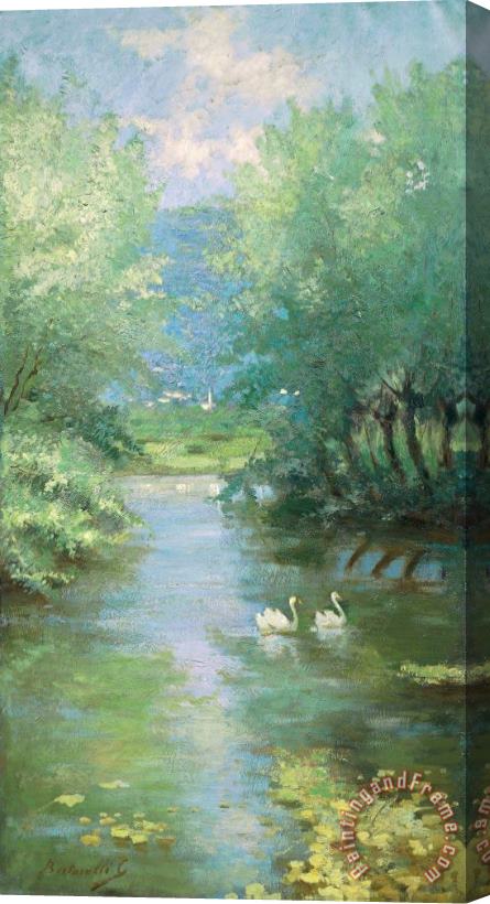 Guido Bertarelli Landscape With Swans Stretched Canvas Painting / Canvas Art