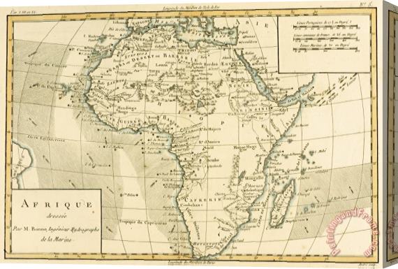 Guillaume Raynal Map of Africa Stretched Canvas Print / Canvas Art