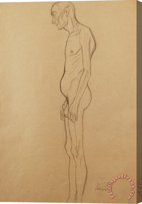 Gustav Klimt Nude Man Stretched Canvas Print / Canvas Art