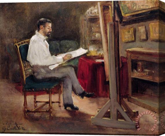 Gustave Caillebotte The Artist Morot in his Studio Stretched Canvas Painting / Canvas Art