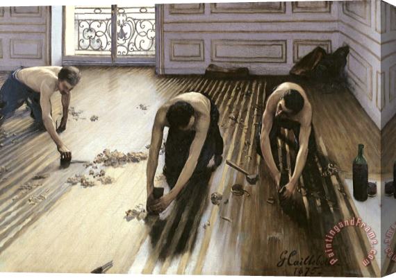 Gustave Caillebotte The Parquet Planers Stretched Canvas Painting / Canvas Art