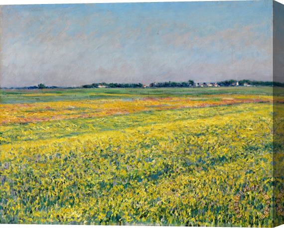 Gustave Caillebotte The Plain of Gennevilliers, Yellow Fields Stretched Canvas Painting / Canvas Art