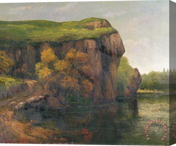 Gustave Courbet Rocky Cliffs Stretched Canvas Painting / Canvas Art