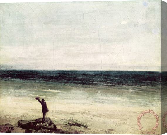 Gustave Courbet The Artist on the Seashore at Palavas Stretched Canvas Painting / Canvas Art
