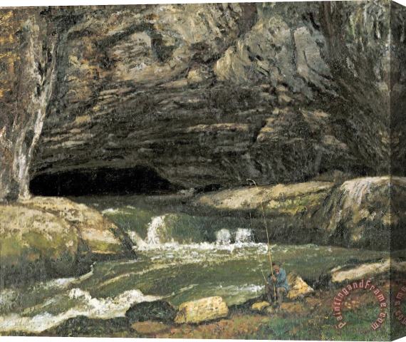 Gustave Courbet The Source of The Loue Or La Grotte Sarrazine (oil on Canvas) Stretched Canvas Print / Canvas Art