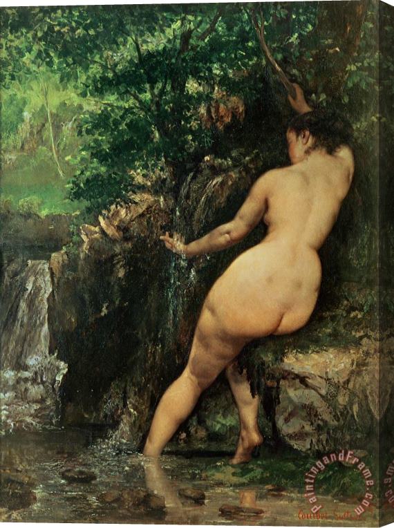 Gustave Courbet The Source or Bather at the Source Stretched Canvas Print / Canvas Art