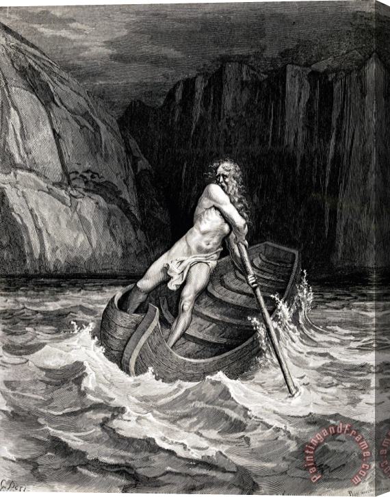 Gustave Dore Arrival of Charon Stretched Canvas Print / Canvas Art