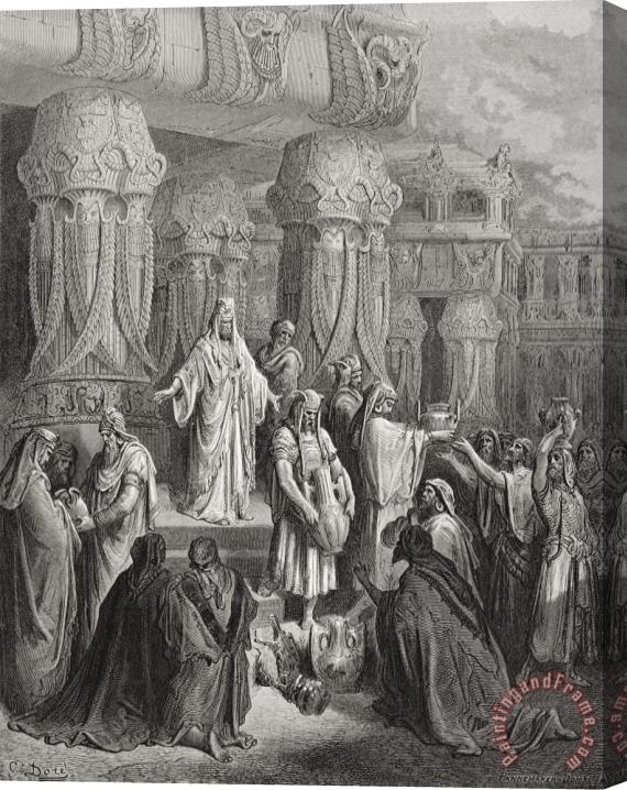 Gustave Dore Cyrus Restoring The Vessels Of The Temple Stretched Canvas Painting / Canvas Art
