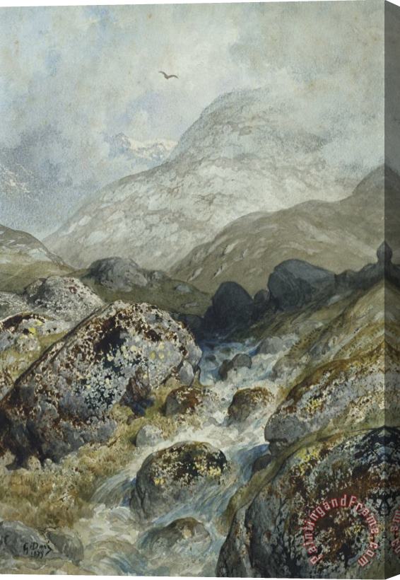 Gustave Dore Fishing In The Mountains Stretched Canvas Print / Canvas Art