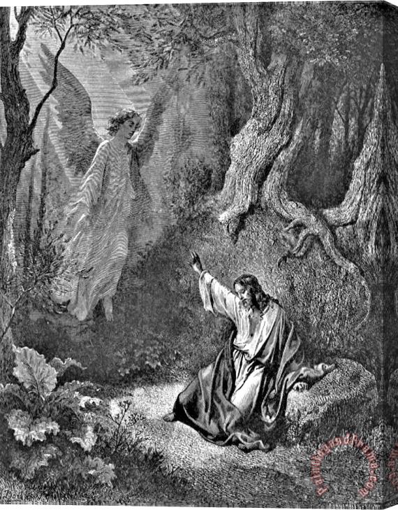 Gustave Dore Jesus And Angel Bible Illustration Stretched Canvas Painting / Canvas Art