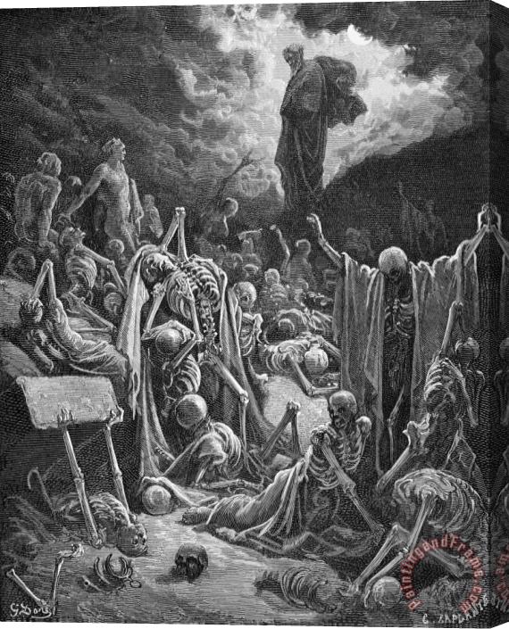 Gustave Dore The Vision Of The Valley Of Dry Bones Stretched Canvas Print / Canvas Art