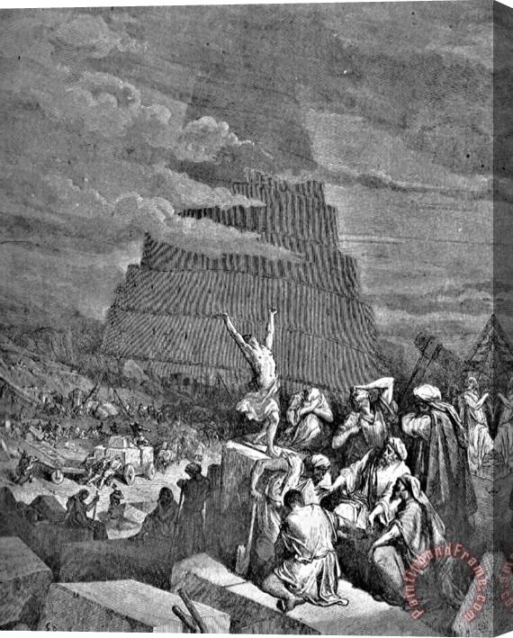 Gustave Dore Tower Of Babel Bible Illustration Stretched Canvas Painting / Canvas Art