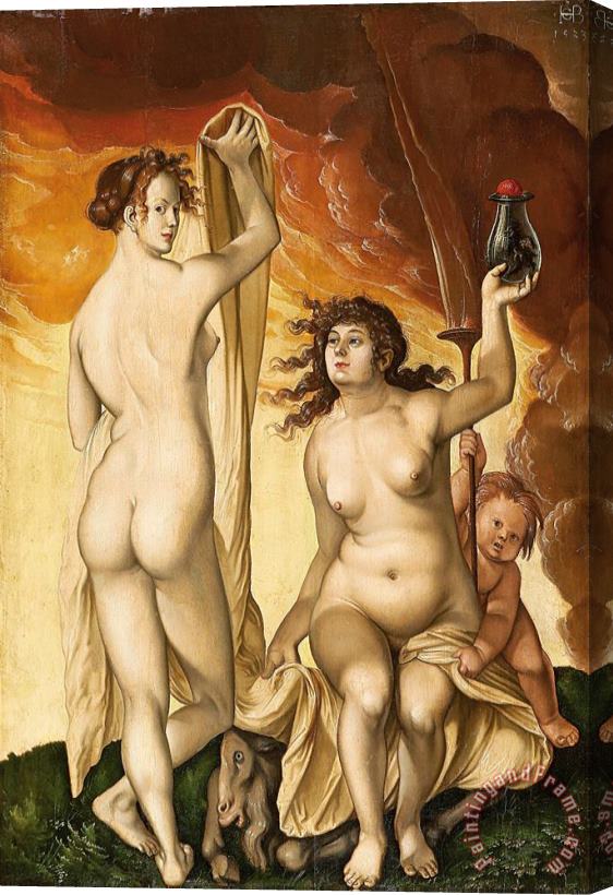 Hans Baldung called Grien Two Witches Stretched Canvas Painting / Canvas Art