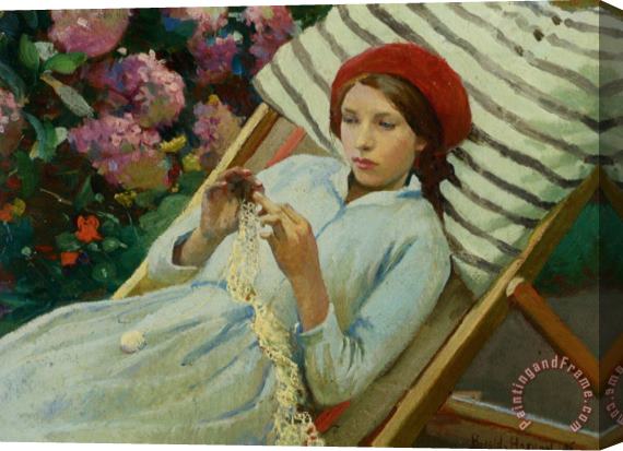 Harold Harvey Girl with a Red Hat Stretched Canvas Print / Canvas Art