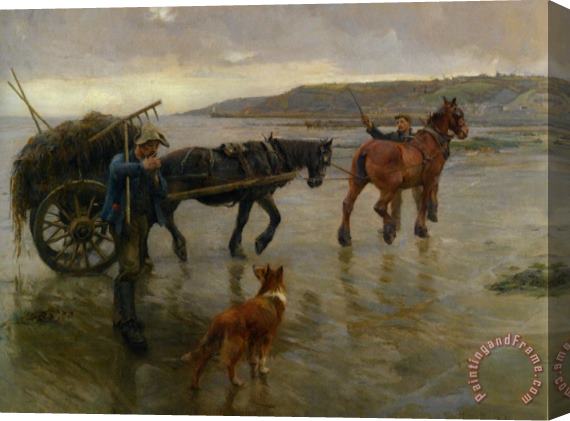 Harold Harvey Seaweed Gatherers Stretched Canvas Painting / Canvas Art