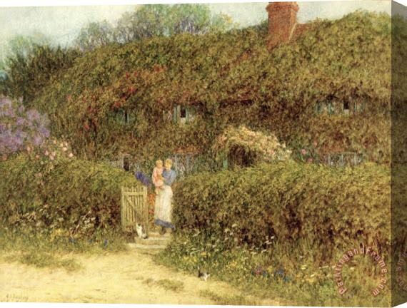 Helen Allingham A Cottage at Freshwater Isle of Wight Stretched Canvas Print / Canvas Art