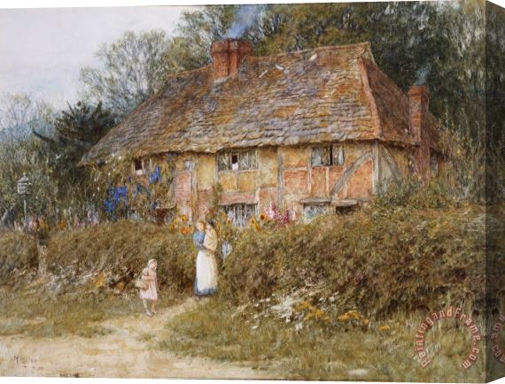 Helen Allingham An Old Surrey Cottage Stretched Canvas Print / Canvas Art
