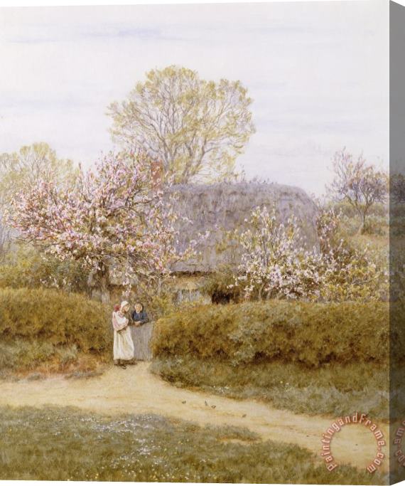 Helen Allingham At School Green Isle Of Wight Stretched Canvas Print / Canvas Art