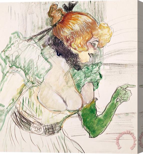 Henri de Toulouse-Lautrec Artist With Green Gloves - Singer Dolly From Star At Le Havre Stretched Canvas Print / Canvas Art
