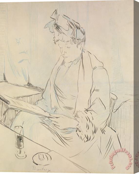 Henri de Toulouse-Lautrec At The Cafe Stretched Canvas Print / Canvas Art