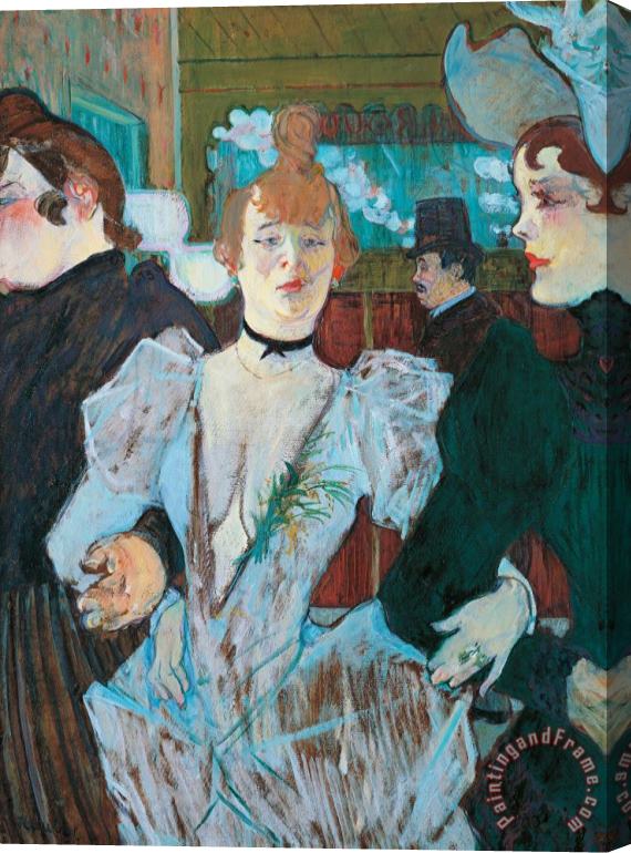 Henri de Toulouse-Lautrec La Goulue Arriving At Moulin Rouge With Two Women Stretched Canvas Print / Canvas Art