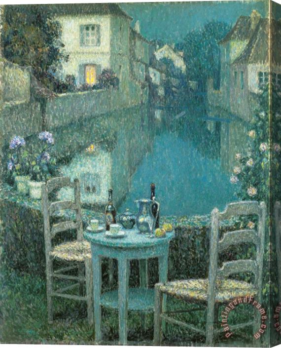 Henri Le Sidaner Small Table in Evening Dusk Stretched Canvas Painting / Canvas Art