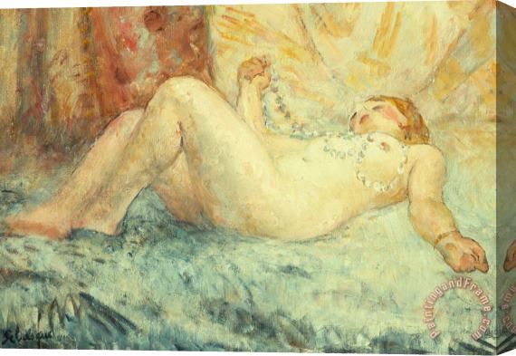 Henri Lebasque Reclining Nude Stretched Canvas Painting / Canvas Art